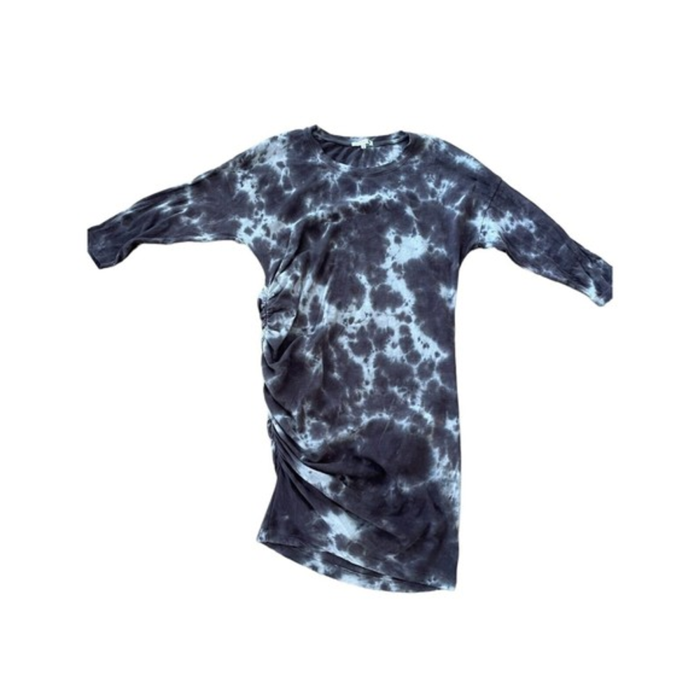 SUNDRY‎ Women’s Side Shirred Dress Charcoal Tie Dye Size 2